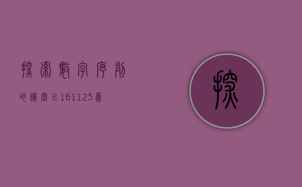 探索数字序列的秘密，以161123为引