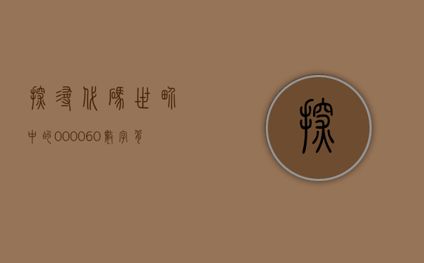 探寻代码世界中的000060—数字背后的故事