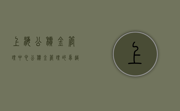 上海公积金管理中心,公积金管理的卓越典范