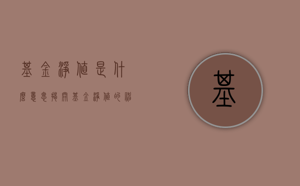 基金净值是什么意思—揭开基金净值的神秘面纱