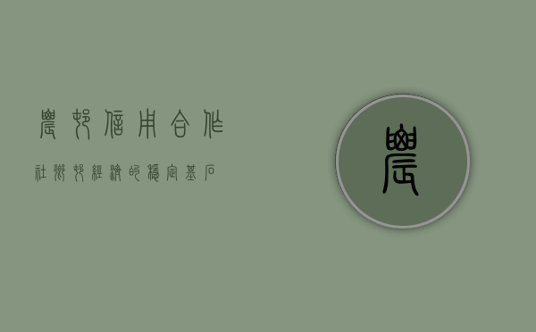 农村信用合作社，乡村经济的稳定基石