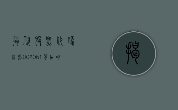 揭秘股票代码，探索002061背后的故事