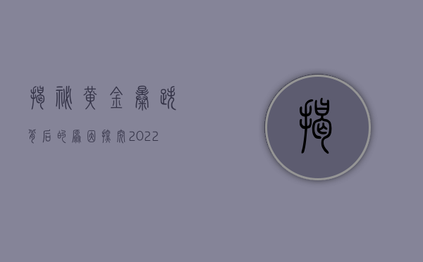 揭秘黄金暴跌背后的原因，探究2022年黄金市场风云变幻
