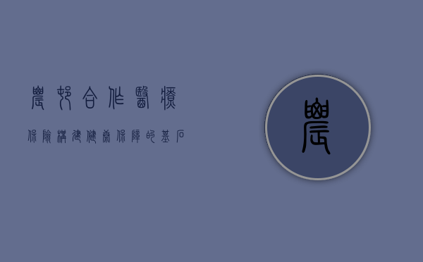 农村合作医疗保险，构建健康保障的基石