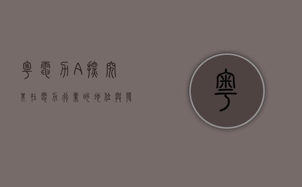 粤电力A，探究其在电力行业的地位与发展