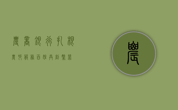 农商银行，扎根农村，服务百姓，共创繁荣