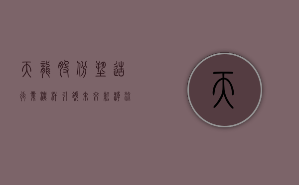 天龙股份，塑造行业标杆，引领未来新潮流