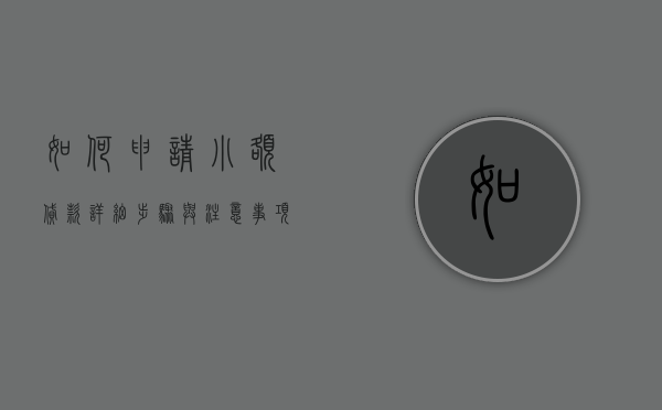 如何申请小额贷款—详细步骤与注意事项