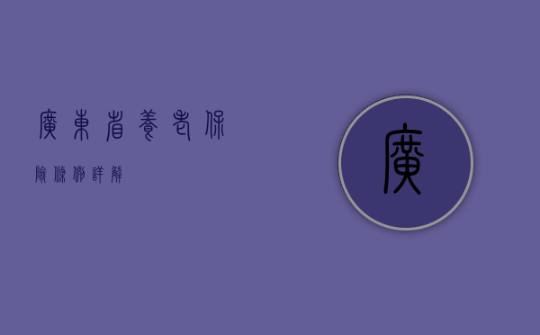 广东省养老保险条例详解