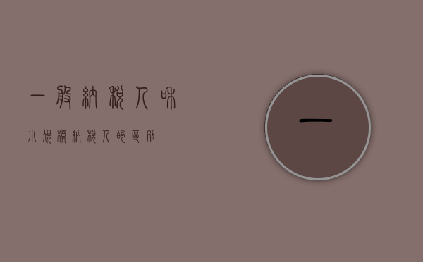 一般纳税人和小规模纳税人的区别