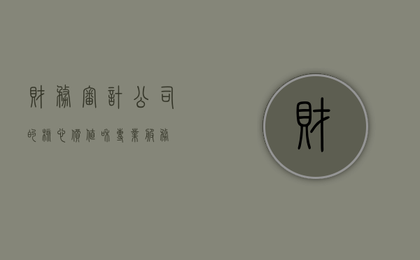 财务审计公司的核心价值和专业服务