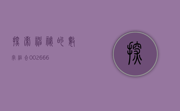 探索神秘的数字组合—002666