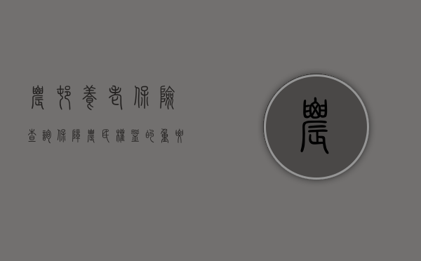 农村养老保险查询，保障农民权益的重要一环