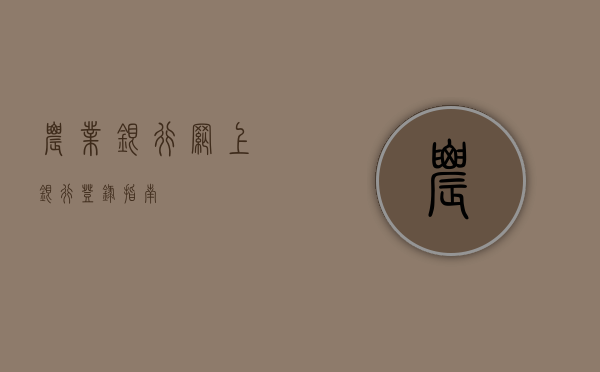 农业银行网上银行登录指南