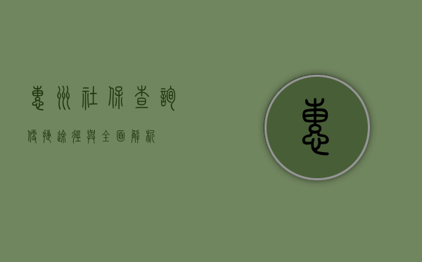 惠州社保查询，便捷途径与全面解析