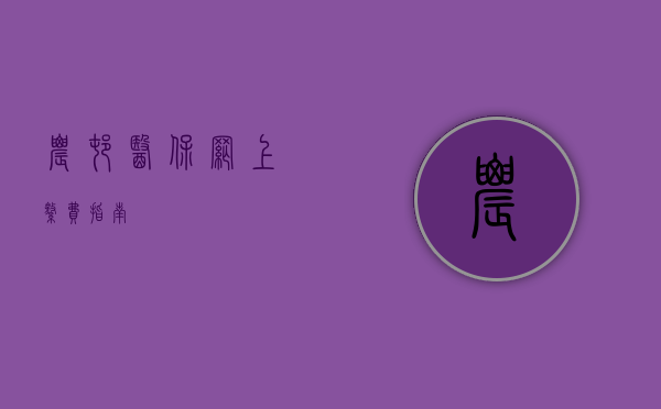农村医保网上缴费指南