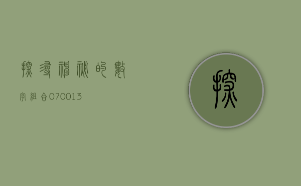 探寻神秘的数字组合，070027