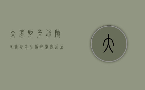 大家财产保险，守护您我生活的坚实后盾
