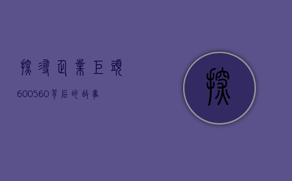 探寻企业巨头，600560背后的故事