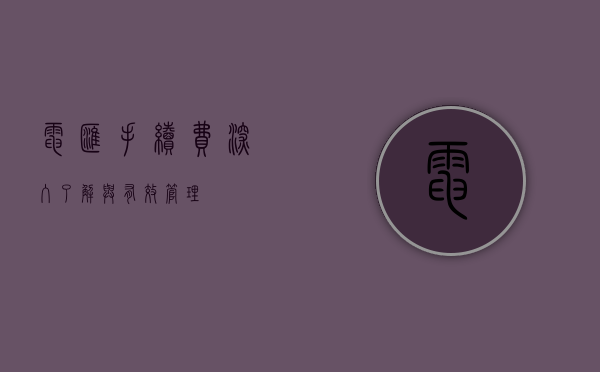 电汇手续费，深入了解与有效管理