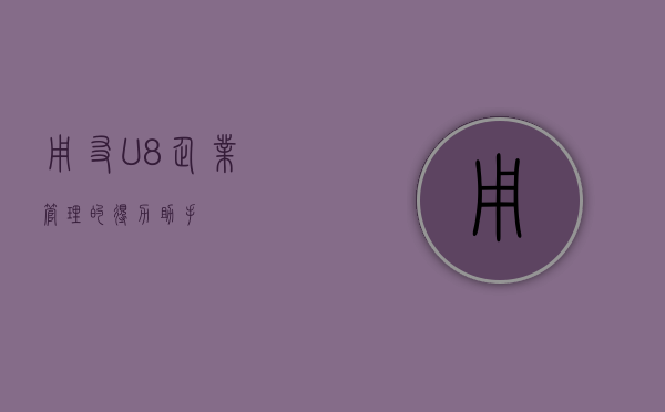 用友U8，企业管理的得力助手