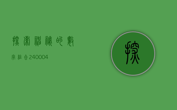 探索神秘的数字组合,240004