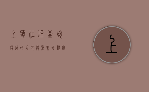 上海社保查询，便捷的方式与重要的应用