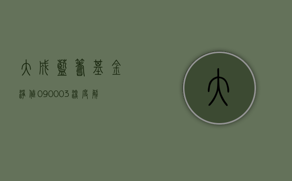 大成蓝筹基金净值090003，深度解析与投资策略