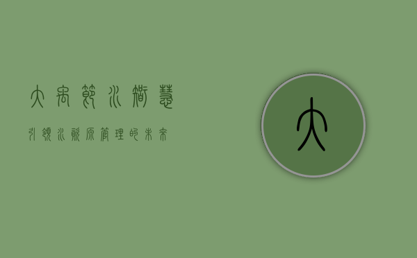 大禹节水，智慧引领水资源管理的未来