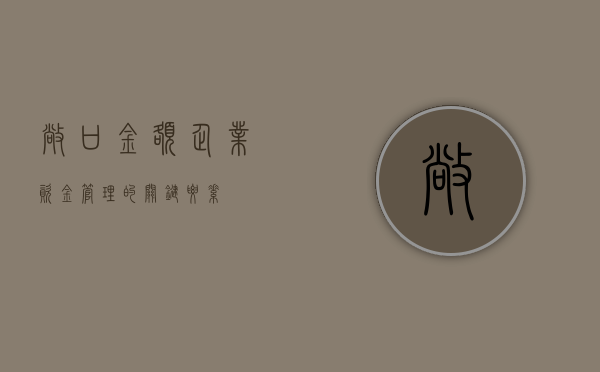 敞口金额，企业资金管理的关键要素