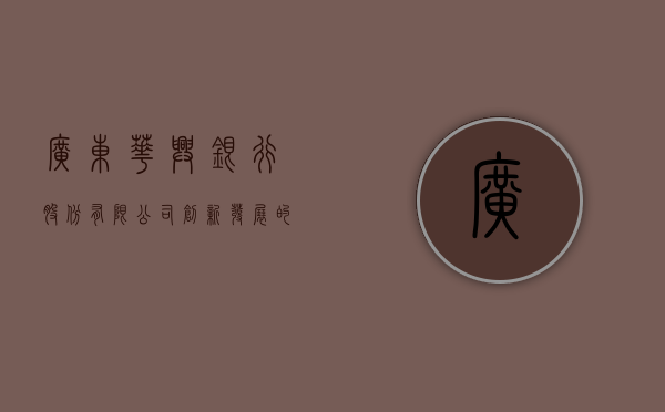 广东华兴银行股份有限公司，创新发展的金融力量