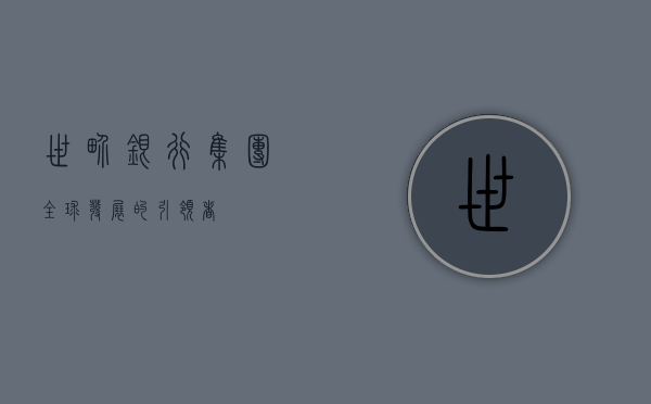 世界银行集团，全球发展的引领者