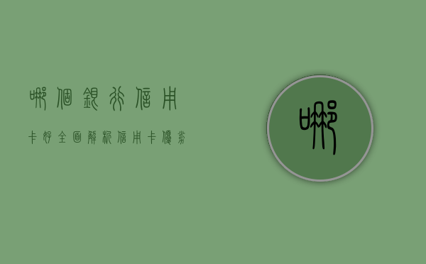 哪个银行信用卡好，全面解析信用卡优劣，助您做出明智选择
