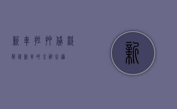 新车抵押贷款，解锁新车的金融之道