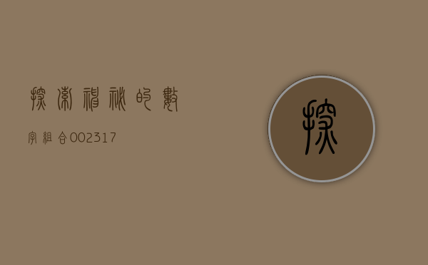 探索神秘的数字组合，002317