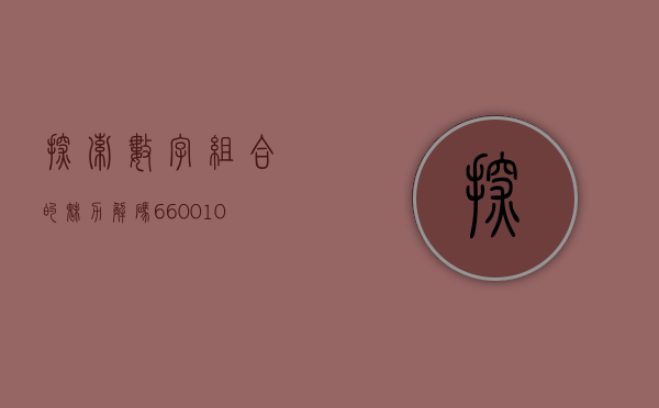 探索数字组合的魅力，解码660010背后的故事