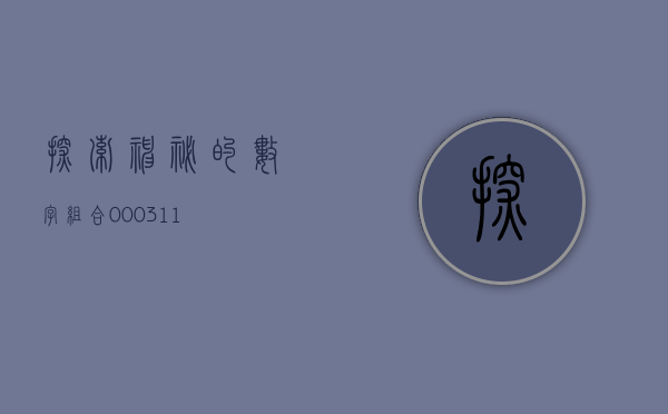 探索神秘的数字组合—000311