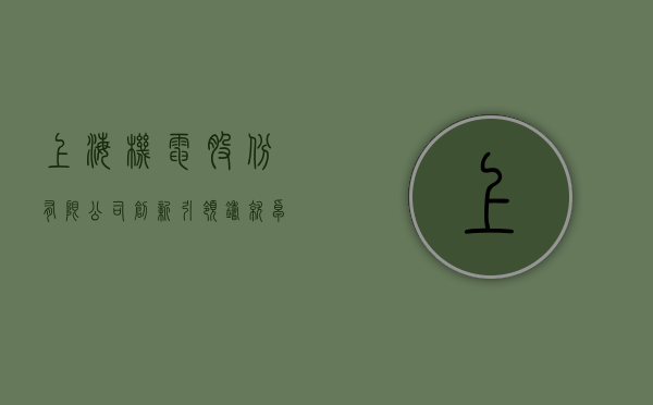 上海机电股份有限公司，创新引领，铸就卓越企业典范