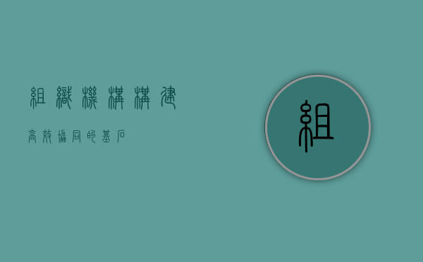 组织机构，构建高效协同的基石