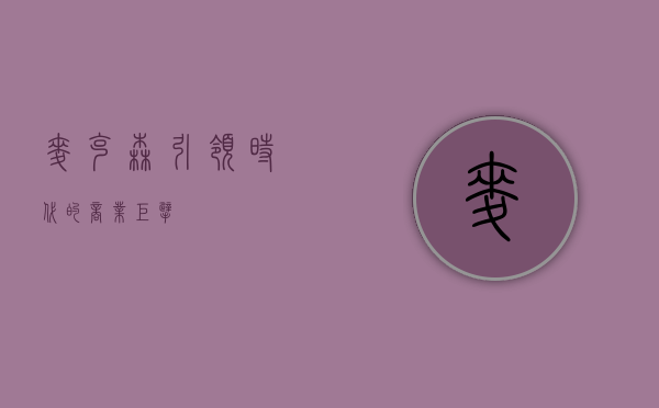麦克森，引领时代的商业巨擘