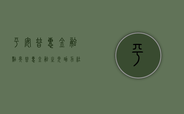 平安普惠金融，点亮普惠金融之光，助力社会和谐稳定