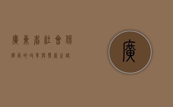 广东省社会保障局的改革与发展之路