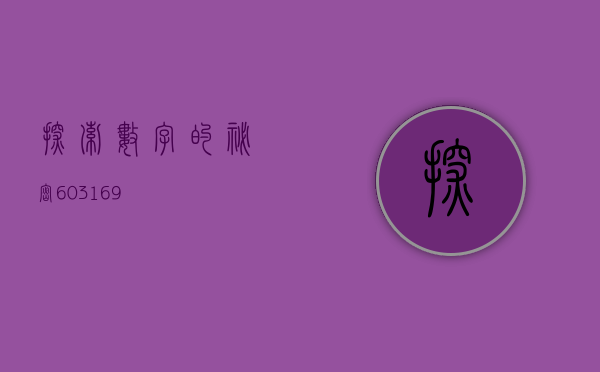 探索数字的秘密，603169