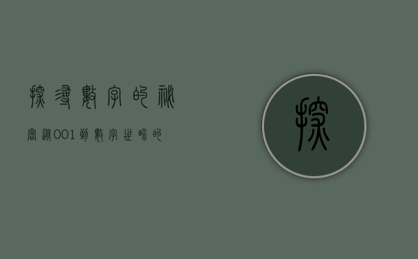探寻数字的秘密，从001到数字世界的新篇章