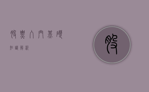 股票入门基础知识解析