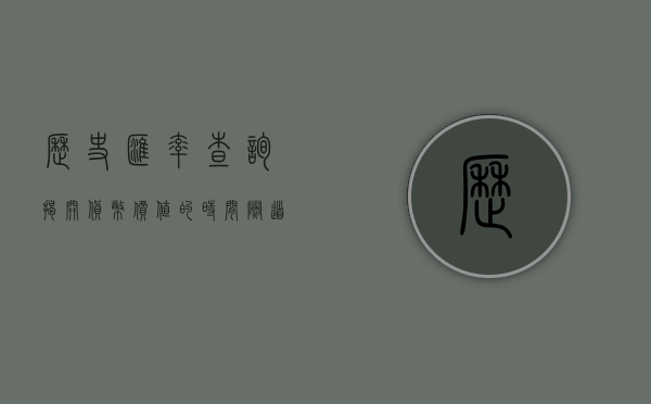 历史汇率查询，揭开货币价值的时间隧道