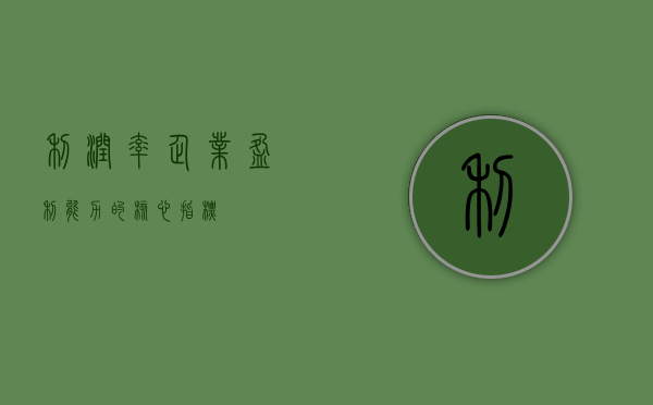利润率，企业盈利能力的核心指标