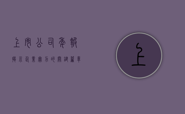 上市公司年报，揭示企业实力的关键篇章