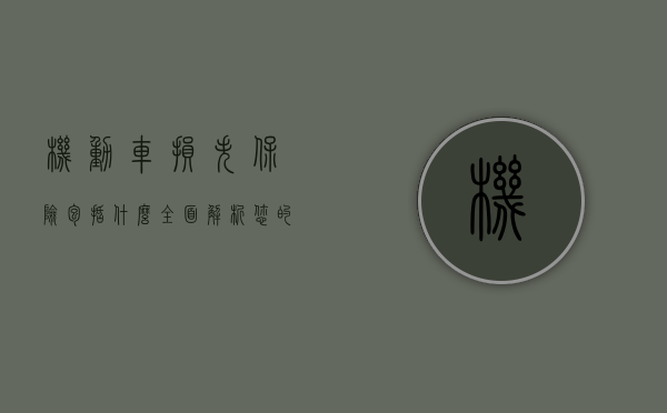 机动车损失保险包括什么，全面解析您的权益与保障