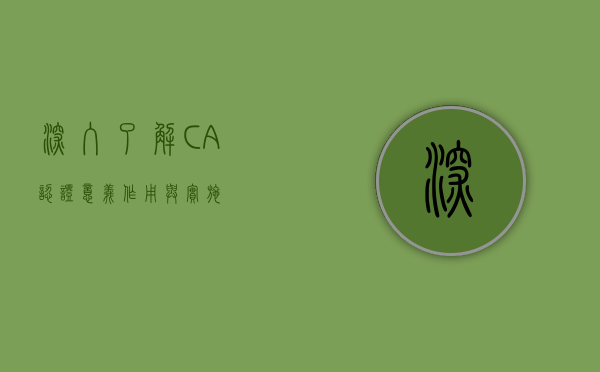 深入了解CA认证，意义、作用与实施